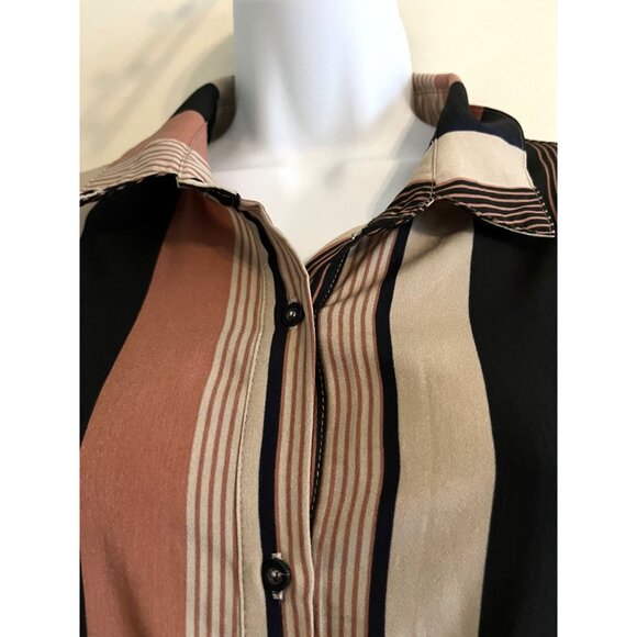 SHEIN FAll Winter Striped Button Down Womens Dress Tall Large - Picture 2 of 11